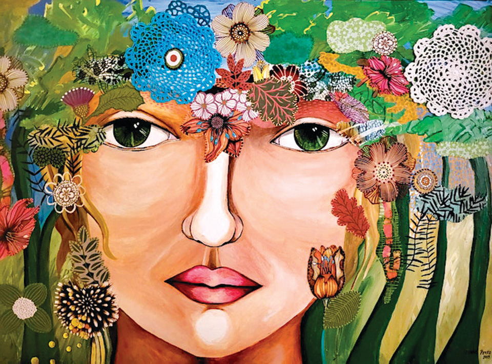 Mixed Media Portrait By Isabel Perez